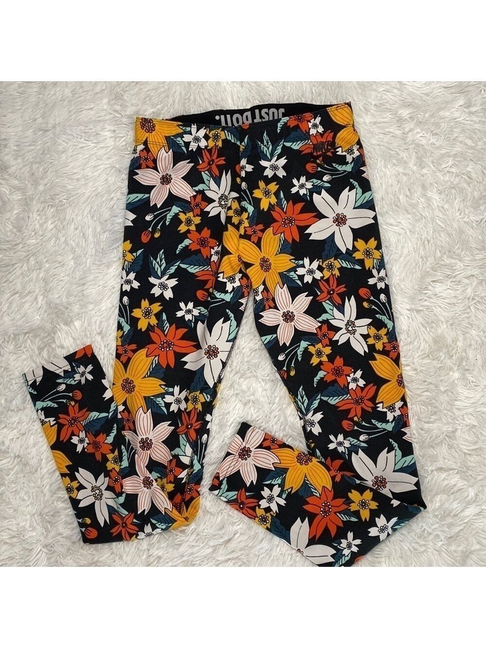 Nike cotton stretch floral print athletic leggings